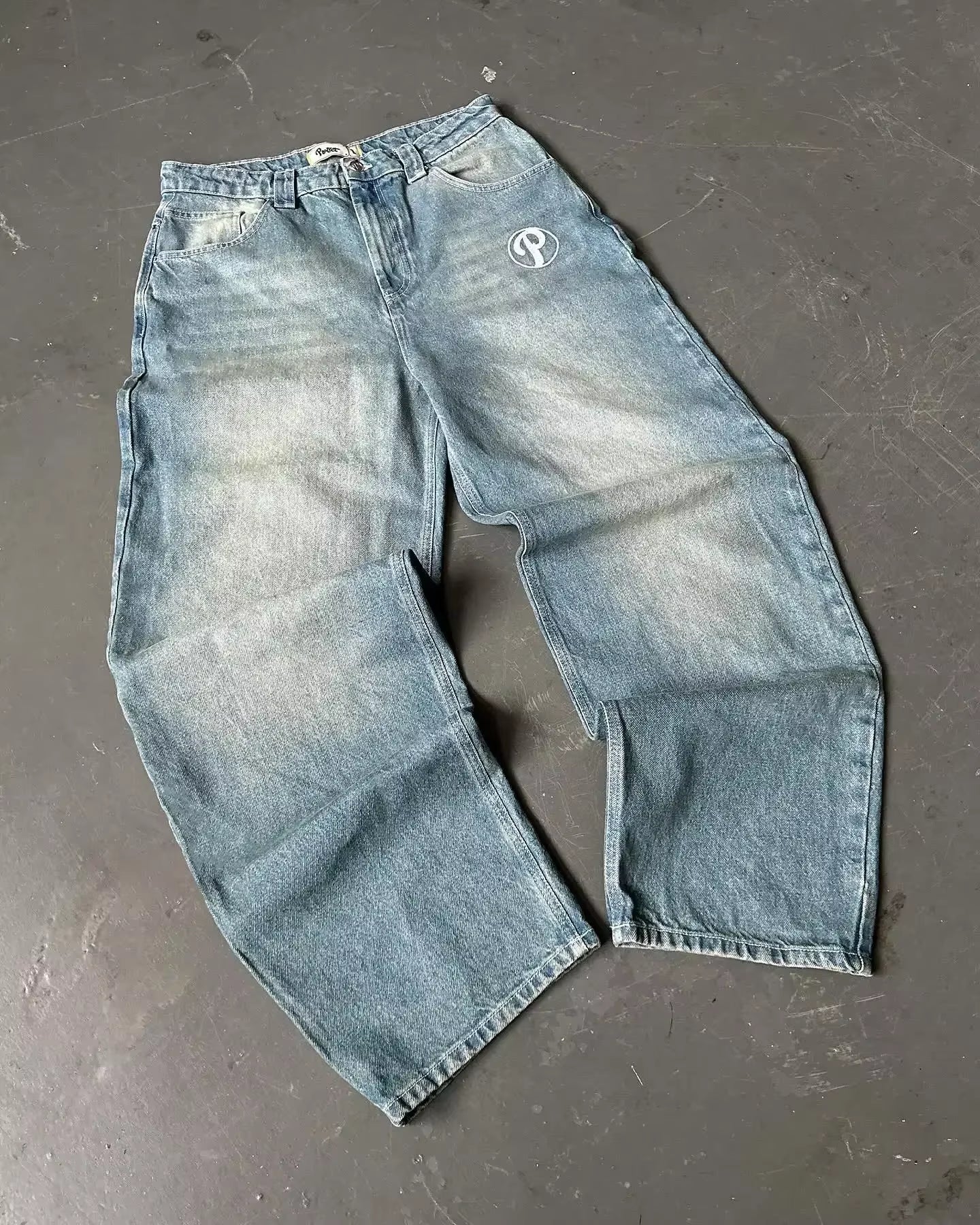 2024 New American Trend Retro Hip-Hop Embroidery Pattern Baggy Jeans for Men and Women Y2K Harajuku Gothic Wide Pants Streetwear